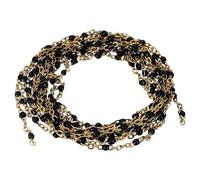 PATIKIL 2m/6.6 Pieds Inox Acier Câble Chaîne, Or Lien Chaîne Émail Perles Satellite pour Bijoux Fabrication DIY Collier Bracelet Accessoires, Noir