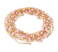 PATIKIL 2m/6.6 Pieds Inox Acier Câble Chaîne, Or Lien Chaîne Émail Perles Satellite pour Bijoux Fabrication DIY Collier Bracelet Accessoires, Rose