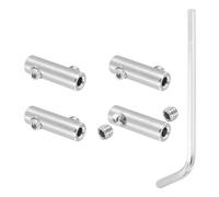 PATIKIL 2mm Trou Agrafe Corde 4Pcs avec M4 Vis Hexagonale rgenté | Colliers de Serrage Acier Inox 304 Double Trou Clip pour Fil pour Raccords de Câbles Métalliques