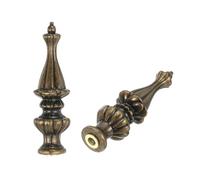 PATIKIL 2pcs 1/4-27 Embout de lampe, Bouton de chapeau de lampe brossé, Haut de harpe de lampe, Bronze