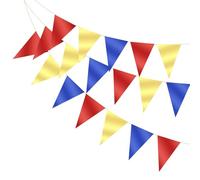 PATIKIL 2Pcs 16.5 Ft Pennant Banner Flags Rouge/Or Clair/Bleu