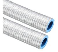 PATIKIL 2Pcs 5 . 6Ft Tuyau D ' Isolation En Mousse Pour Tuyauterie | Tuyau En Mousse XPE Pour Isolation Thermique Avec Feuille D ' Aluminium Pour AC, 50mm ( 2 " ) ID, 70mm ( 2 3 4 " ) OD