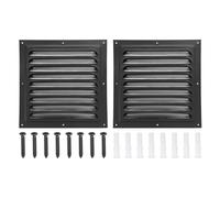PATIKIL 2Pcs 8"x8" Grille De Ventilation Pignon En Aluminium Noir | Sortie Mur Extérieur Grille De Ventilation Carrée, Grilles De Soufflet HVAC Louvres Grille D'Aération Avec Écran Intégré