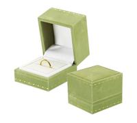 PATIKIL 2PCS Boîte À Bague En Velours Vert Sarcelle 6x6.5x5cm | Écrin Vintage, Pour Alliance Cadeau De Mariage Pour Proposition Cérémonie De Mariage Fiançailles