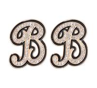 PATIKIL 2Pcs Broches À Lettres En Strass, Broche Lettre Initiale B Épingle Métal Cristal Alphabet A-Z Épingle De Revers Bord Noir Pour Femmes gemmes Cadeau Costume Vêtements Chapeau Robe