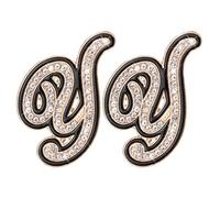 PATIKIL 2Pcs Broches à Lettres Strass, Broche Lettre Initiale Y Métal Cristal Alphabet A-Z Épingle De Revers Bord Noir Pour Femmes gemmes Cadeau Costume Vêtements Chapeau Robe Manteau