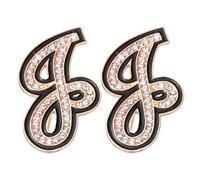 PATIKIL 2Pcs Broches Lettre Strass, Broche Lettre Initiale J Broches Métal Cristal Alphabet A-Z Épingle Revers Bord Noir Pour Femmes gemmes Cadeau Costume Vêtements Chapeau Robe Manteau