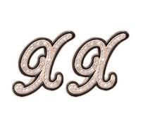 PATIKIL 2Pcs Broches Lettre Strass, Initiale x Broches Métal Cristal Alphabet A-Z Épingle Revers Bord Noir Pour Femmes gemmes Cadeau Costume Vêtements Chapeau Robe Manteau Artisanat, Ton
