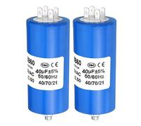 PATIKIL 2pcs CBB60 40uf Démarrage Condensateur AC 250V 4Broches 50/60Hz | Cylindre Bas avec Vis, 95 x 45mm, pour Lavage Machine Nettoyage Machine Moteur Étoile