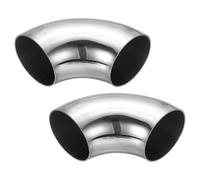 PATIKIL 2pcs Coude À 90 Degrés Mandriné, 63mm OD Acier Coude D'échappement Raccord De Tuyauterie D'échappement Acier Inoxydable 304 pour Exhaust Pipe Stair Handrail HVAC