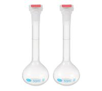 PATIKIL 2Pcs Fiole Jaugée 50ml Fiole Jaugée Graduée Rouge Transparent
