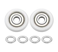 PATIKIL 2Pcs Kit Poulie GuiÀ Roulement À Billes 6x26x8mm Roue Nylon Blanc | À Double Joint Métallique Avec 4Pcs Meubles Porte