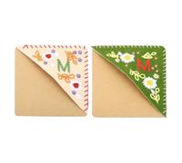 PATIKIL 2Pcs Marque-Pages d'Angle, Marque-Page de Lettre Brodé, Mignon Marque-Page de Lettre en Fleur en Feutre Triangle pour les Amoureux des Livres, Cadeau, Lettre M