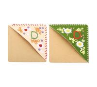 PATIKIL 2Pcs Marque-Pages d'Angle, Marque-Page de Lettre Brodé, Mignon Marque-Page de Lettre Fleur Feutre Triangle pour la Lecture Femmes Hommes Amateurs de Livres, Lettre D