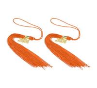 PATIKIL 2Pcs Pompons de Graduation avec Breloque 2024 en Or, Pompon de Graduation Année 2024 pour Cérémonies de Remise des Diplômes, Orange