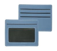 PATIKIL 2Pcs Porte-Cartes Minimaliste pour Femmes, Portefeuille Mince en Cuir PU avec Fenêtre pour Carte D'identité, Étui Mince pour Cartes De Crédit avec 4 Fentes, Bleu