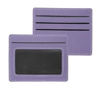 PATIKIL 2Pcs Porte-Cartes Minimaliste pour Femmes, Portefeuille Mince en Cuir PU avec Fenêtre pour Pièce D'identité, Étui À Cartes De Crédit Mince avec 4 Fentes, Violet