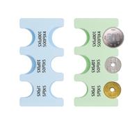 PATIKIL 2Pcs Porte-Monnaie Japonais, Organisateur et Distributeur de Pièces JPY Portable, Boîtier de Rangement à 6 Fentes, Idéal pour la Maison, la Collection, Vert Clair, Bleu Ciel