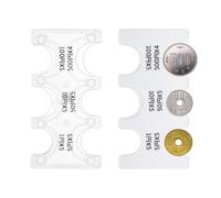 PATIKIL 2Pcs Porte-Monnaie Japonais, Organisateur Et Distributeur De Pièces JPY Portable, Boîtier De Rangement À 6 Fentes, Idéal pour La Maison, La Collection, Blanc, Transparent