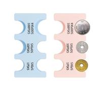 PATIKIL 2Pcs Porte-Monnaie Japonais, Organisateur Et Distributeur De Pièces JPY Portable, Boîtier De Rangement À 6 Fentes, Idéal pour La Maison, Le Bureau, La Collection, Rose, Bleu Ciel
