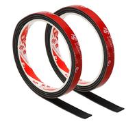 PATIKIL 2Pcs Rubans En Néoprène Pour Joint D'Amortissement Noir | 10mm De Largeur x 2mm D'Épaisseur x 1 Mètre De Longueur, Feuille En Caoutchouc Solide Autoadhésive, Bricolage Artisanat