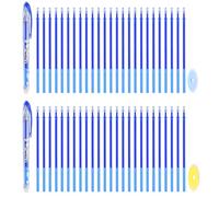 PATIKIL 2Pcs Stylos Gel Effaçables Avec 50 Recharges & 2 Gommes, 0.5mm Stylos Effaçables À La Chaleur Pour Encre Bleue Marqueur De Tissu Pour Couture Patchwork Planificateur Écriture