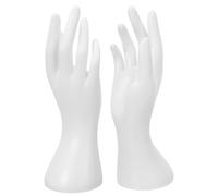 PATIKIL 2Pcs Support bague à Main, Présentoir à Bijoux à Main, Présentoir à Bagues, Présentoir à Bijoux, Présentoir à Bracelets, Base Robuste et Lourde pour Décoration de la Pièce, Blanc