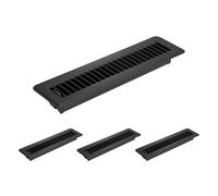 PATIKIL 2x12 Pouces Grilles De Sol, 4 Pcs Grilles De Ventilation Métal Lourd Marcheables Couvercles D'Aération Réglables Faciles Levier D'Alimentation D'Air Pour Maison Murss Grilles, Noir