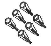 PATIKIL 3,0-4,0mm Pêche Canne Astuce Réparation 6Pcs INOX Acier Noir | Mât Anneau, Guide Remplacement pour Eau Salée Eau Douce Pêche, Trousse