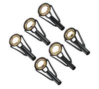 PATIKIL 3.0-4.0mm Pêche Canne Astuce Réparation Trousse, 6pcs INOX Acier Mât Anneau Guide Remplacement pour Eau Salée Eau Douce Pêche, Doré