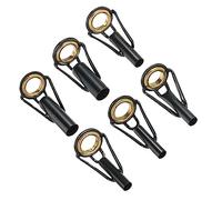 PATIKIL 3.0-6.5mm Pêche Canne Astuce Réparation Trousse, 6pcs INOX Acier Mât Anneau Guide Remplacement pour Eau Salée Eau Douce Pêche, Doré