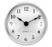 PATIKIL 3.1" 80mm Insert de Montre à Quartz, Mouvement à Quartz Rond Miniature Horloge Mini Horloge à Chiffres Arabes pour Trou de 75mm/2.4" de Diamètre, Ton Argent/Blanc, Style 17