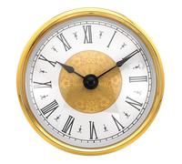 PATIKIL 3.1" 80mm Insert de Montre à Quartz, Mouvement à Quartz Rond Miniature Horloge Mini Horloge à Chiffres Romains Convient pour Trou de 75mm/3" de Diamètre, Doré, Style 15