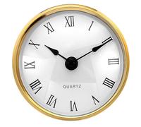 PATIKIL 3.1" 80mm Insert de Montre à Quartz, Mouvement à Quartz Rond Miniature Horloge Mini Horloge à Chiffres Romains Convient pour Trou de 75mm de Diamètre, Doré/Blanc, Style 16