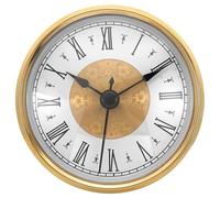 PATIKIL 3.1" 80mm Insert de Montre en Quartz, Mouvement Quartz Rond Miniature Horloge Mini Horloge à Chiffres Romains Convient pour Trou de 75mm/3" de Diamètre, Ton Or, Style 18