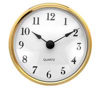 PATIKIL 3.1" 80mm Insert de Montre en Quartz, Mouvement Quartz Rond Miniature Mini Horloge à Chiffres Arabes pour Trou de 75mm/2.4" de Diamètre, Ton Or/Blanc, Style 17