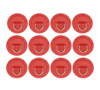PATIKIL 3.1" Anneaux en D pour Planche À Pagaie, 12 Pièces Anneaux en D en Acier Inoxydable Patch en PVC Pad Pas de Colle Inclus pour Radeau Kayak Bateau Gonflable Planche de Surf, Rouge