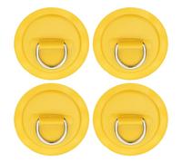 PATIKIL 3.1" Anneaux en D pour Planche de Paddle, 4 Pièces Anneau en D en Acier Inoxydable Patch en PVC Pad Pas de Colle Incluse pour Radeau Kayak Bateau Gonflable Planche de Surf, Jaune