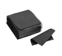PATIKIL 3.15x3.15" Bijoux Nettoyage Tissu, 100pcs Individuellement Emballé Double- Face Microfibre Polissage Chiffon pour Argent Or Laiton Platine Bijoux, Noir