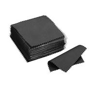 PATIKIL 3.15x3.15" Bijoux Nettoyage Tissu, 50pcs Individuellement Emballé Double- Face Microfibre Polissage Chiffon pour Argent Or Laiton Platine Bijoux, Noir