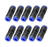 PATIKIL 3/16 Pouce Raccords Pousser Connecter 10Pcs Raccord Tuyau d'Air en Plastique Connecteurs Pneumatiques à Dégagement Rapide Coupleur Bidirectionnel à Union Droite pour Tube, Bleu
