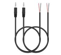 PATIKIL 3.3FT 3.5mm 1/7" Male Jack To Bare Wire Open End, 2PCS TRS 3 Pole Stereo Plug Audio Cable Pour Speaker Headphone Headset Earphone Electric Guitar Bass Keyboard Amplifier, 3 Colors