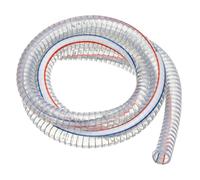 PATIKIL 3/4" / 19mm ID Tuyau Renforcé Avec Fil Métallique 2 Mètres, Tuyau D'Aspiration PVC Vinyle Haute Pression Résistant Aux Produits Chimiques Avec Spirale En Fil D'Acier, Transparent