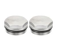 PATIKIL 3/4 Pouce BSP Mâle Filet vierges Capuchon Manuel Radiateur Air Ventilation Bouchon Vanne, 2 Paquet Nickel Plaqué Laiton Bouchons pour Radiateur Chauffage, Argent