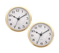 PATIKIL 3,5" 90mm Insert de Montre à Quartz, 2 Pièces Mouvement de Montre à Quartz Rond Miniature Mini Horloge à Chiffres Arabes pour Trou de 78mm/3,1" de Diamètre, Ton Or/Blanc, Style 5