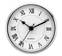 PATIKIL 3,5" 90mm Insert de Montre en Quartz, Mouvement en Quartz Miniature Horloge Mini à Chiffres Romains Convient pour Trou de 78mm/3.1" de Diamètre, Tonalité Argent/Blanc, Style 3