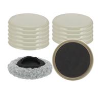 PATIKIL 3.5" Patins pour Meubles, 12 Pcs Ronds Multi-Surfaces 2 en 1 Patins Déplacement pour Meubles avec Chaussettes pour Tapis Parquets Meubles Lourds Protège-Sols, Kaki