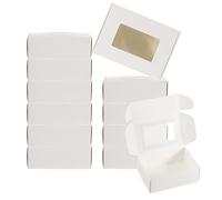 PATIKIL 3,5"x2,5"x1" Papier Savon Boîte avec Fenêtre, 30 Paquet Fait Maison Savon Boites Rectangle Cadeaux Paquetaging Boites pour Anniversaire Noël DIY Artisanat, Blanc