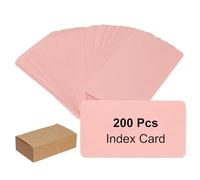 PATIKIL 3.5x2 Fiches Cartonnées Vierges Kraft, 200Pcs Petites Cartes Messages Vierges en Papier pour Rappel Étude DIY Artisanat Invitation Étiquette Flash Vocabulaire Mot, Rose