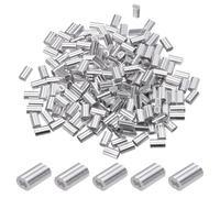 PATIKIL 3/64"/ 1.2mm Manchons à Sertir en Aluminium, 200Pcs Embouts de Sertissage de Câble, Boucles de Manchons de Câble Métallique pour le Gréement des Garde-Corps, Ton Argenté